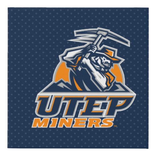 UTEP Miners Polka Dots Faux Canvas Print