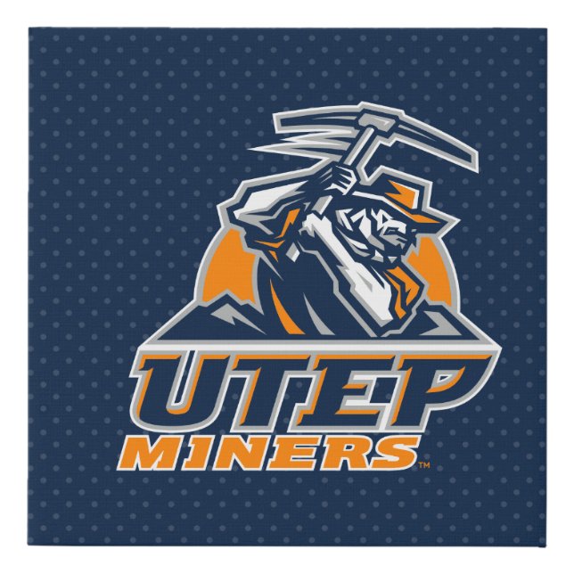 UTEP Miners Polka Dots Faux Canvas Print (Front)