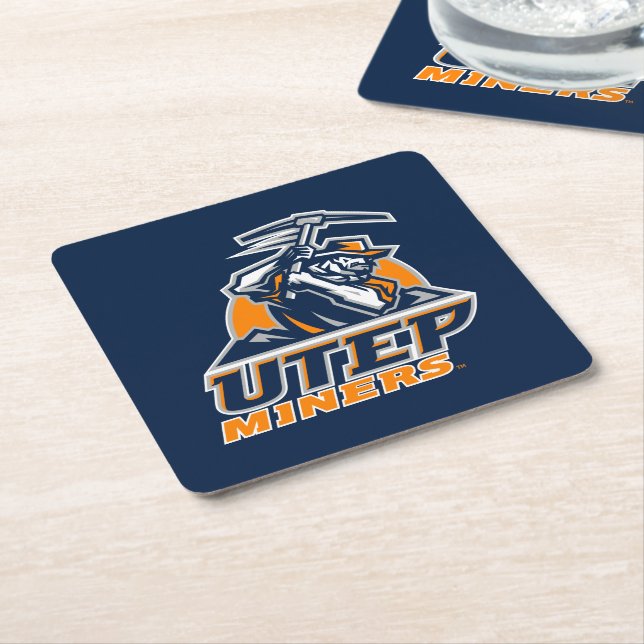 UTEP Miners Square Paper Coaster (Angled)