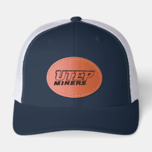 UTEP Miners Text Leather Patch Hat