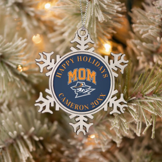 UTEP Mom Snowflake Pewter Christmas Ornament (Tree)