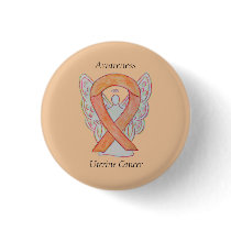 Uterine Cancer Angel Awareness Ribbon Custom Pins