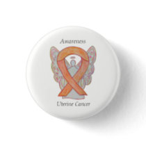 Uterine Cancer Angel Awareness Ribbon Custom Pins