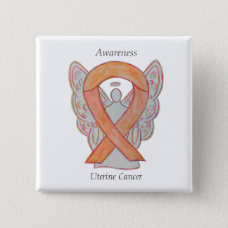 Uterine Cancer Angel Awareness Ribbon Pins