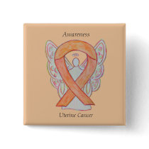 Uterine Cancer Angel Awareness Ribbon Pins