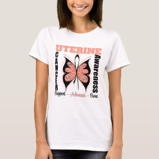 Uterine Cancer Awareness Butterfly T-Shirt