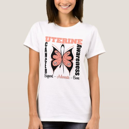 Uterine Cancer Awareness Butterfly T_Shirt