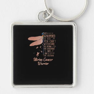 Uterine Cancer Awareness Dragonfly Ribbon Keychain