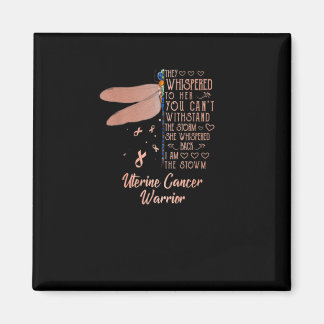 Uterine Cancer Awareness Dragonfly Ribbon Magnet
