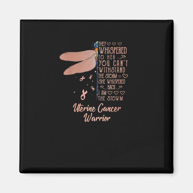 Uterine Cancer Awareness Dragonfly Ribbon Magnet (Front)