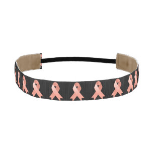 Uterine Cancer Awareness Peach Ribbon Athletic Headband