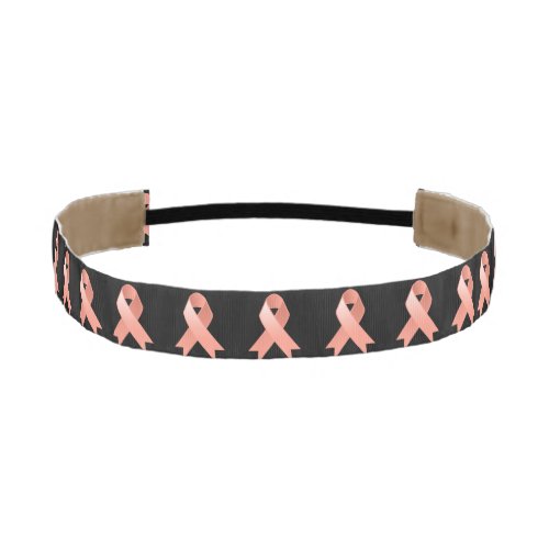 Uterine Cancer Awareness Peach Ribbon Athletic Headband