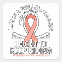 Uterine cancer awareness peach ribbon