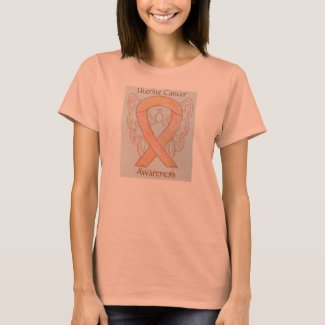 Uterine Cancer Awareness Ribbon Angel Custom Shirt