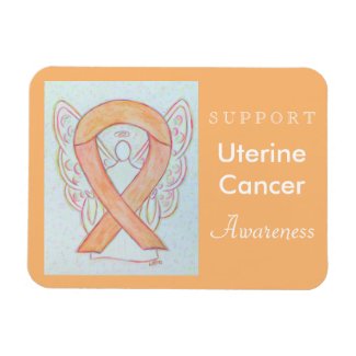 Uterine Cancer Awareness Ribbon Angel Gift Magnets