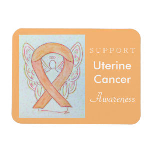 Uterine Cancer Awareness Ribbon Angel Gift Magnets