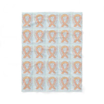 Uterine Cancer Awareness Ribbon Fleece Blankets