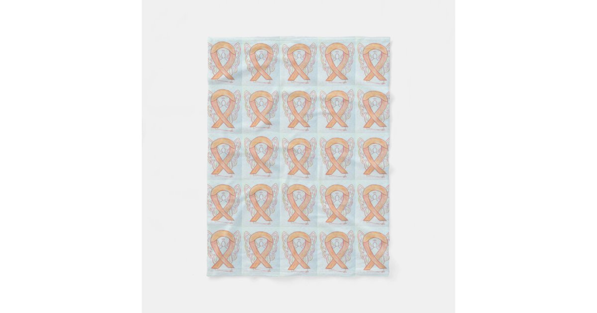 Uterine Cancer Awareness Ribbon Fleece Blankets Zazzle