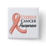Uterine Cancer Awareness Ribbon Pinback Button