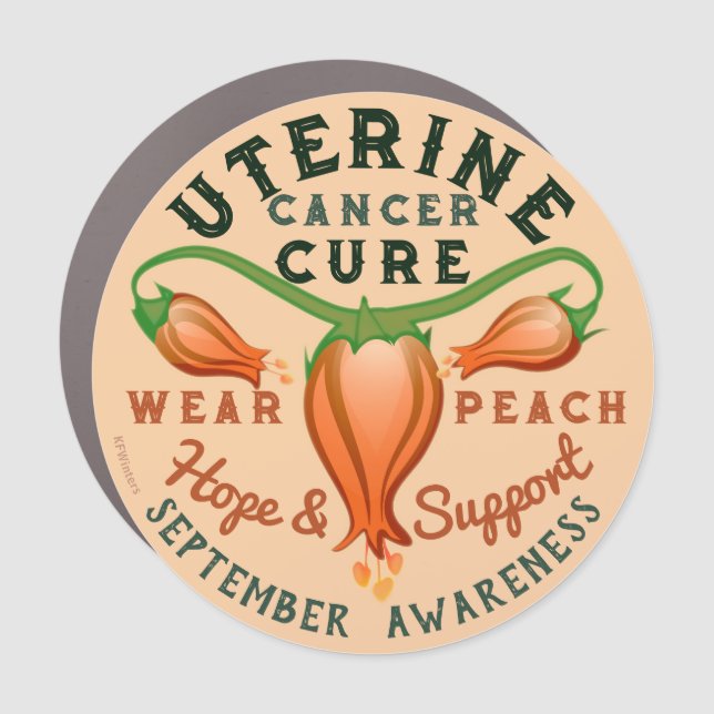 Uterine Cancer Awareness, Uterus Cure, September Car Magnet (Front)