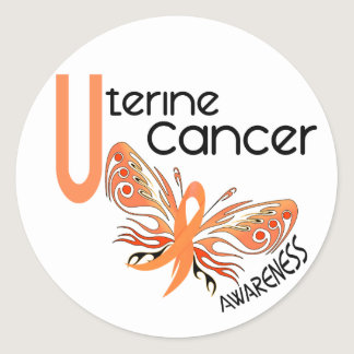 Uterine Cancer BUTTERFLY 3.1 Classic Round Sticker