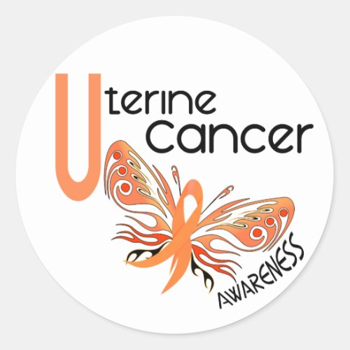 Uterine Cancer BUTTERFLY 31 Classic Round Sticker