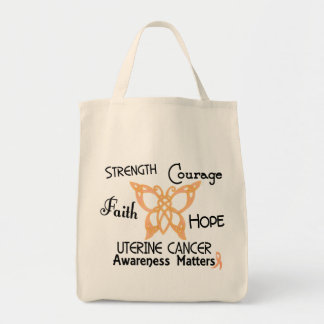 Uterine Cancer Celtic Butterfly 3 Tote Bag