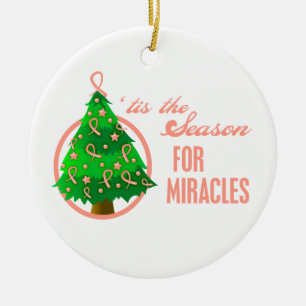 Uterine Cancer Christmas Miracles Ceramic Ornament