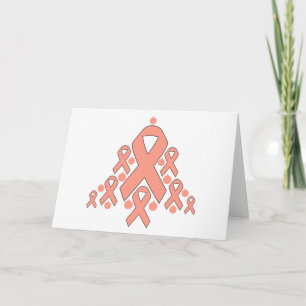 Uterine Cancer Christmas Ribbon Tree Holiday Card