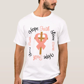 Uterine Cancer Faith Hope Love Cross T-Shirt