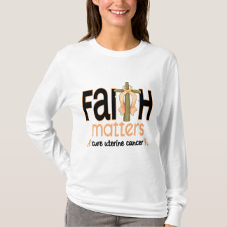 Uterine Cancer Faith Matters Cross 1 T-Shirt