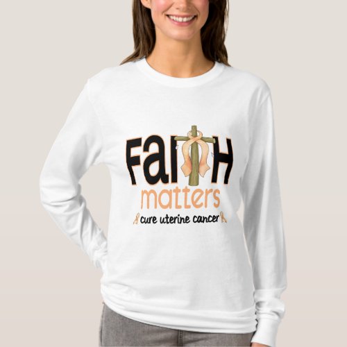 Uterine Cancer Faith Matters Cross 1 T_Shirt