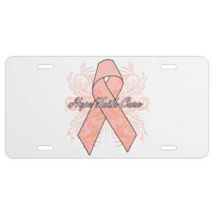 Uterine Cancer Flourish Hope Faith Cure License Plate