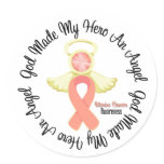 Uterine Cancer God Made My Hero An Angel Classic Round Sticker