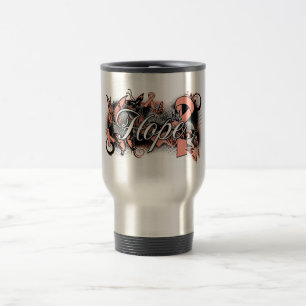 Uterine Cancer Hope Garden Ribbon Travel Mug