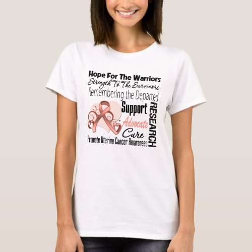 Uterine Cancer Hope Tribute Collage T_Shirt