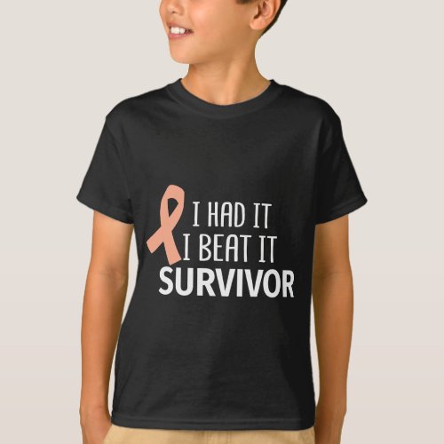 Uterine Cancer I Had It I Beat It Survivor Peach R T_Shirt