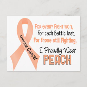 Uterine Cancer I Proudly Wear Peach 1 Postcard