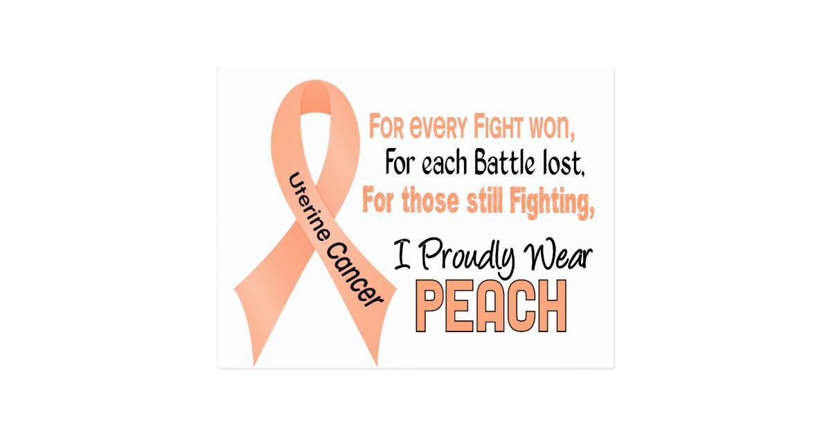 Uterine Cancer I Proudly Wear Peach 1 Postcard Zazzle Com