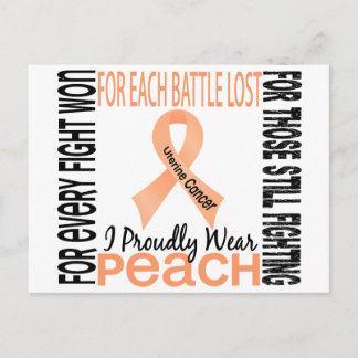 Uterine Cancer I Proudly Wear Peach 2 Postcard