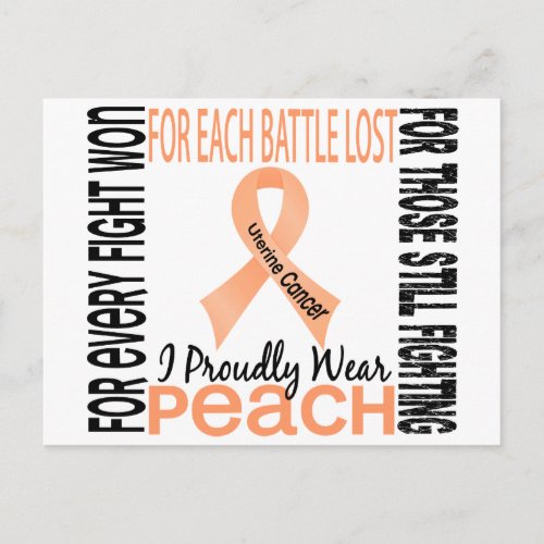 Uterine Cancer I Proudly Wear Peach 2 Postcard