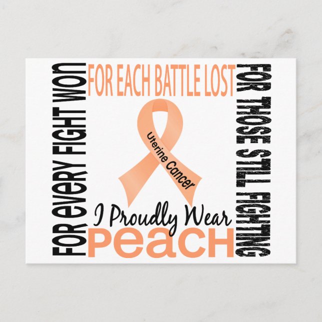 Uterine Cancer I Proudly Wear Peach 2 Postcard (Front)