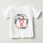 Uterine Cancer I Wear Peach Ribbon For My Grandma Baby T-Shirt