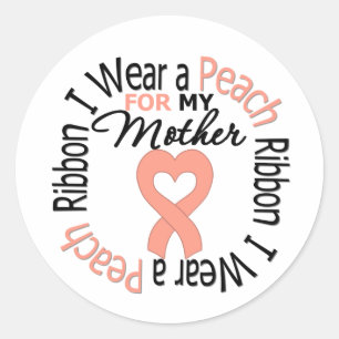 Uterine Cancer I Wear Peach Ribbon For My Mother Classic Round Sticker
