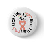 Uterine Cancer I Wear Peach Ribbon For The Cure Pinback Button
