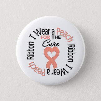 Uterine Cancer I Wear Peach Ribbon For The Cure Pinback Button