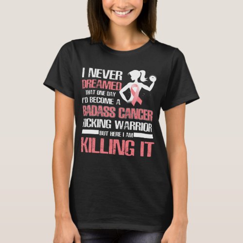 uterine cancer kicking warrior women T_Shirt