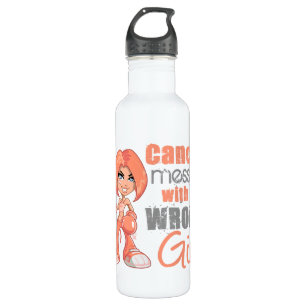 Uterine Cancer Messed With Wrong Girl.png Water Bottle