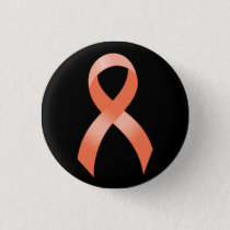 Uterine Cancer Peach Ribbon Button