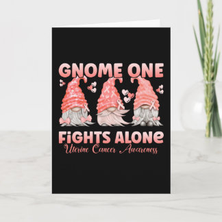 Uterine Cancer Peach Ribbon Gnome Card